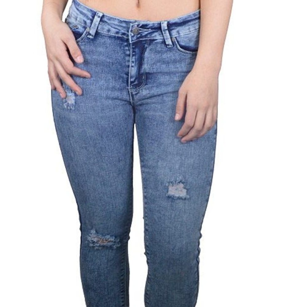 NWT Ladies Denim Ripped Fitted Skinny Jeans - Picture 3 of 3